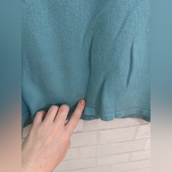 LL Bean Cashmere Women’s Blue Sweater base layer Pullover size Large #1864 - Picture 7 of 11